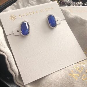 - Kendra Scott cobalt blue cats eye Elle earrings